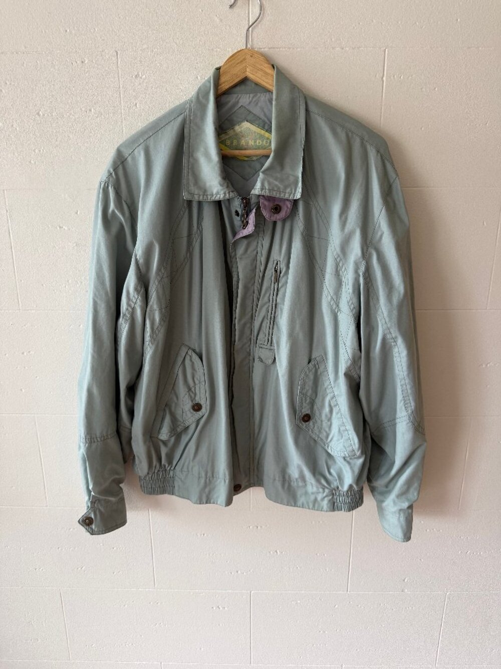 Vintage | Green Lightweight Spring Utility Jacket | Retro Minimalist | Large